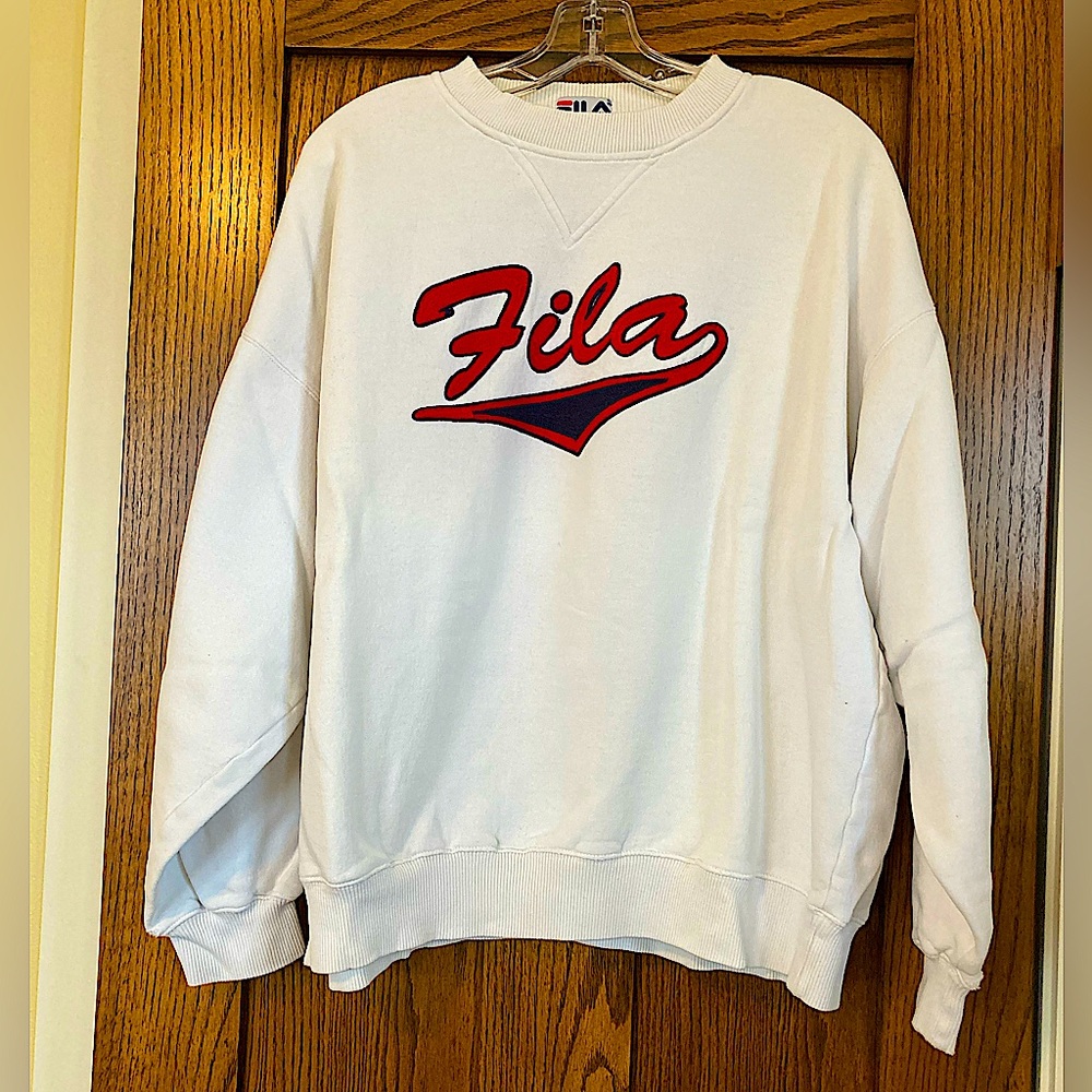 2/$10 - FILA White sweatshirt - Size XL